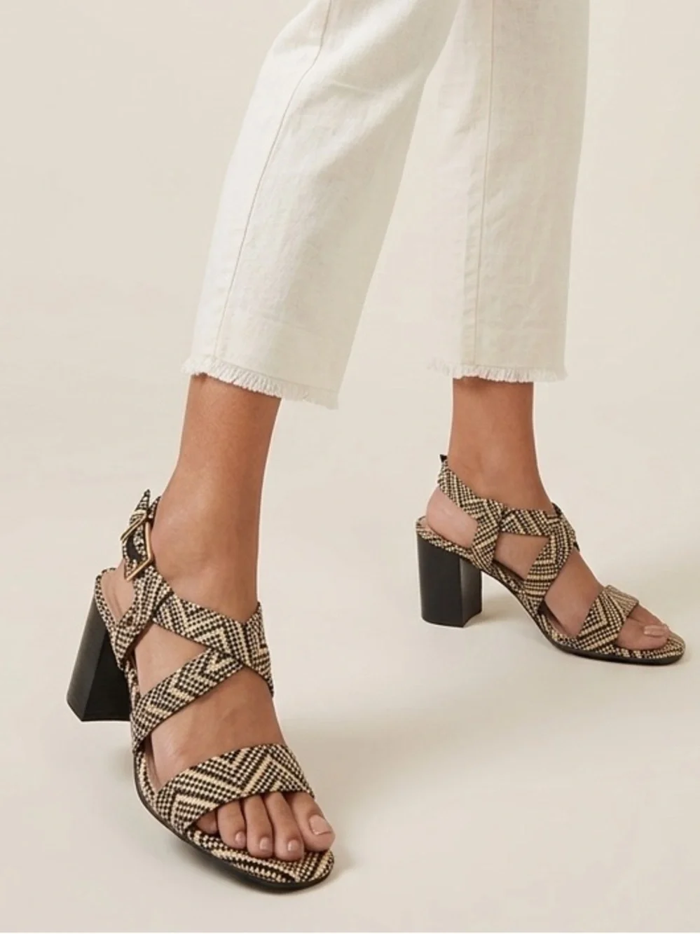 Kelly & Katie Frannie woven block heel sandals